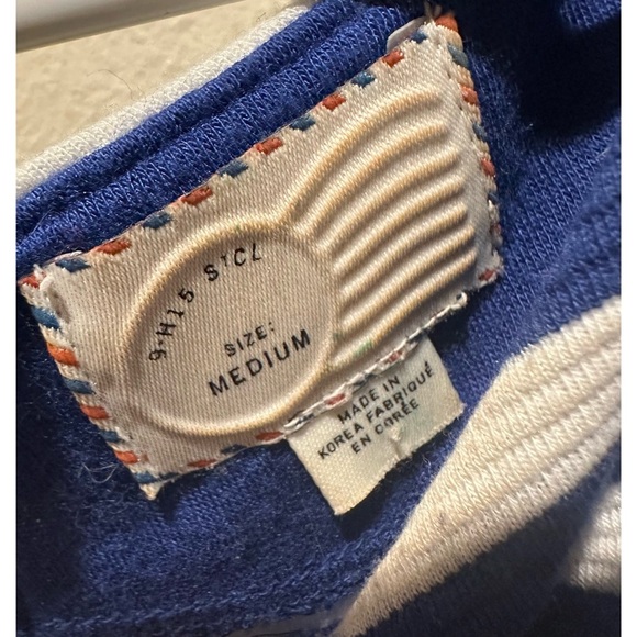 Anthropologie Postmark Genoa Striped Top Size Medium - Nautical Blue & White - Picture 2 of 7